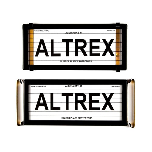 Altrex Number Plate Protector Covers - Slimline Black With Lines (250X100Mm & 4VSL)