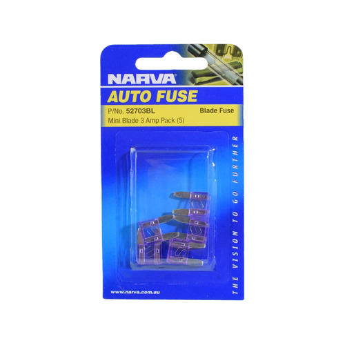 Narva Fuse Mini Blade 3amp Blister Pack Narva 52703BL
