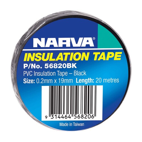 Narva 19mm Pvc Insulation Electrical Tape Black 20m (1 Roll) 56820BK