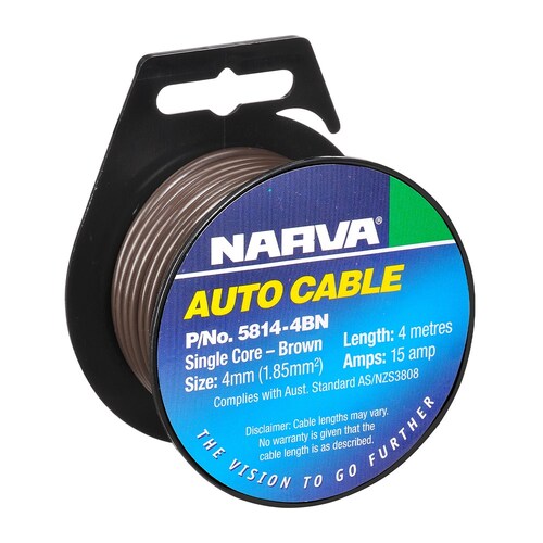 CABLE S/CORE 4MM 15A 4M BROWN
