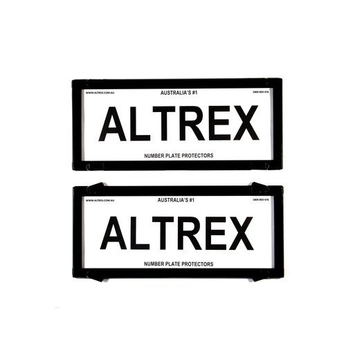Altrex Number Plate Protectors -5 Figure Black No Lines *nsw Act Wa Nt Plates* 5NL 