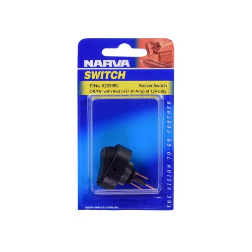 Narva Off/On Rocker Switch with Red LED - 62059BL