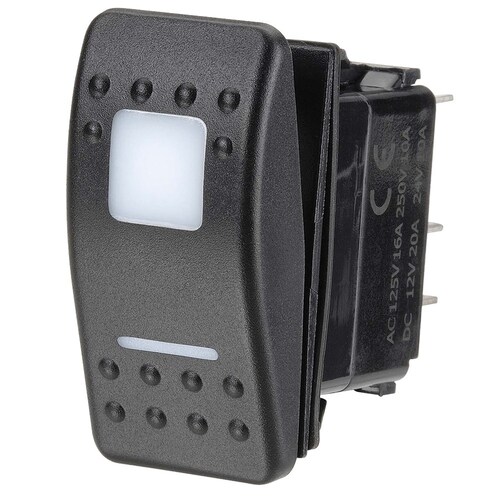 Narva 12/24V Off/Momentary (On) LED Illuminated Sealed Rocker Switch - Red (63164BL)