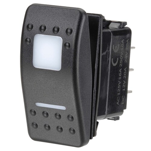 Narva 12/24V On-Off-On LED Illuminated Sealed Rocker Switch Red 63168BL