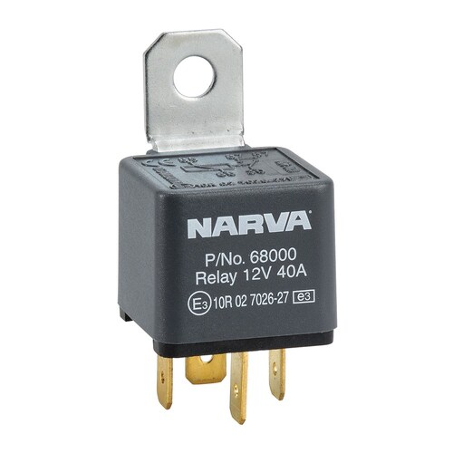 Narva 12V 40A Normally Open 4 Pin Relay - 68000BL