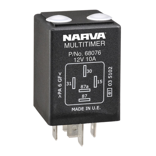 Narva 12V 10A 5 Pin Timer Adjustable Relay 68076BL