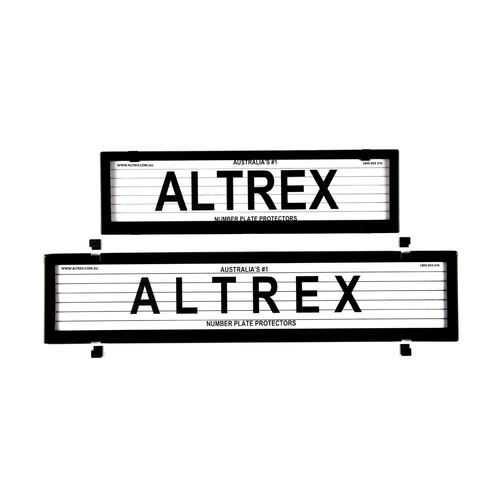 Altrex Number Plate Protector Covers - European Slimline And Full Size Combination With Lines 6LEV *check plate size*
