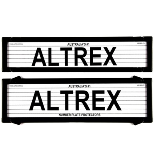 Altrex Number Plate Protector Covers - Black Premium Combination With Lines 6LP *check plate size*