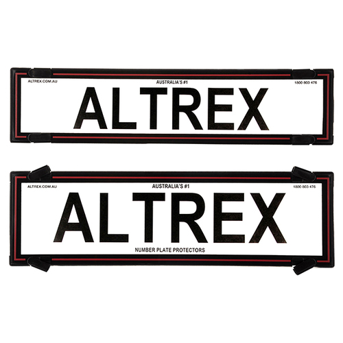 Altrex Number Plate Protectors -  Ultimate 6 Figure Black No Lines Red Border 6NLR 