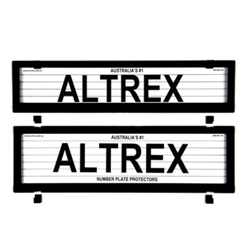 Altrex Number Plate Protector Covers - Slimline Black With Lines *check plate size* 6PCL
