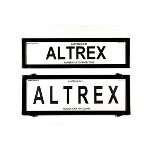 Altrex Number Plate Protector Covers - Slimline Combination Black Without Lines (372X100Mm & 372X134Mm) 6QSNL