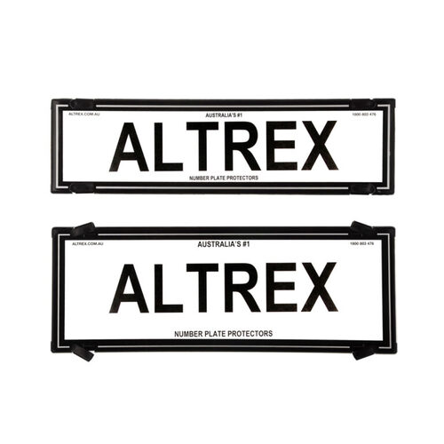 Altrex Number Plate Protectors Slimline/std Com Black No Liness Silver Border 6QSNLS *check plate size*