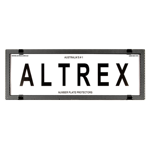 Altrex Number Plate Protector Covers - Standard Size Silver Carbon Fibre Without Line *check plate size* 6SES