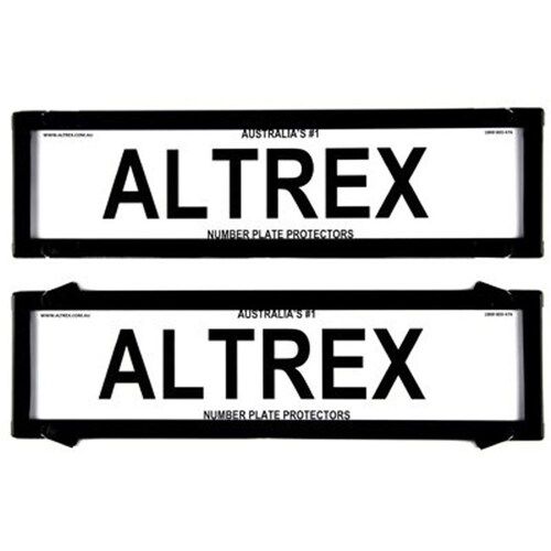 Altrex Number Plate Protector Covers - Black Dual Slimline Without Lines 6VSNL *check plate size*