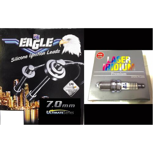 Eagle 7mm Ignition Leads & 4 Ngk Iridium Spark Plugs 74865-0-IZFR6P7