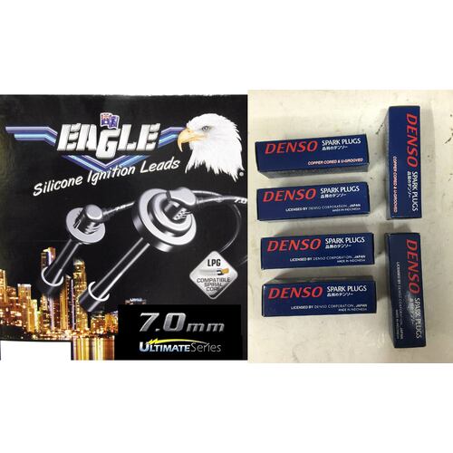 Eagle 7mm Ignition Leads & Denso Spark Plugs 76124-0-W16EP-U