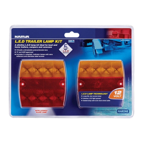 Narva Rear 12V Model 34 LED Slimline Combination Lamp Licence Plate 0.5M Cable 93440BL2