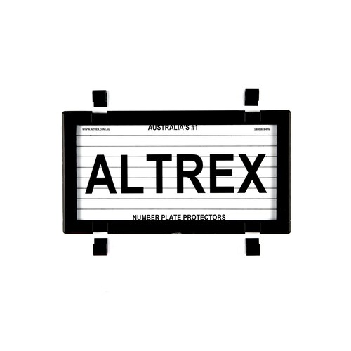 Altrex Number Plate Protector Cover - Motorbike Black With Lines 9DMBL *check plate size*