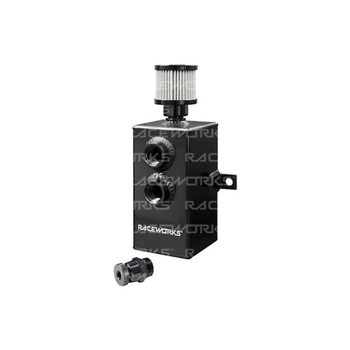 Raceworks Black Aluminium Catch Can With Drain Tap 1l ALY-129BK