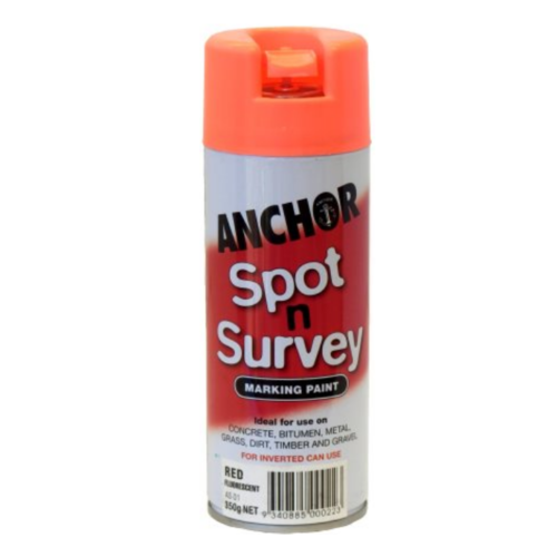 Anchor Mark Spot & Survey Marking Paint Red Flurorescent 350g Aerosol (ANC-AS01)