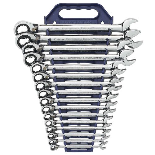 GEARWRENCH  16 Pc. 12 Point Reversible Ratcheting Combination Metric Wrench Set    9602N 9602N