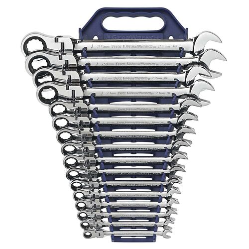 GEARWRENCH  16 Pc. 12 Point Flex Head Ratcheting Combination Metric Wrench Set    9902D 9902D