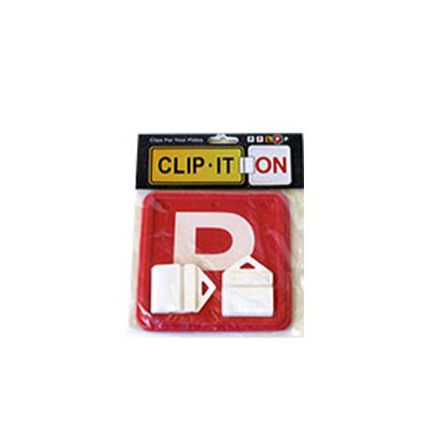 Auto One Clip It On White P Plates Red B2C2CWRP