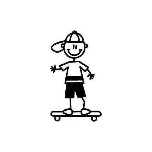 Genuine My Family Sticker - Boy on Skateboard