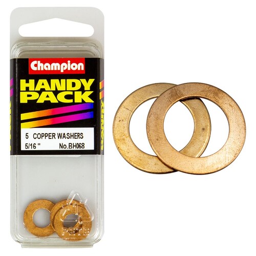 Champion Fasteners Pack Of 5 Flat Copper Washers - 5/16" X 5/8" X 20G BH068