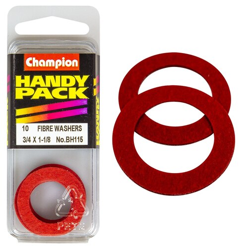 Champion Fasteners Pack of 5 Flat Red Fibre Washers 3/4" x 1-1/8" BH115