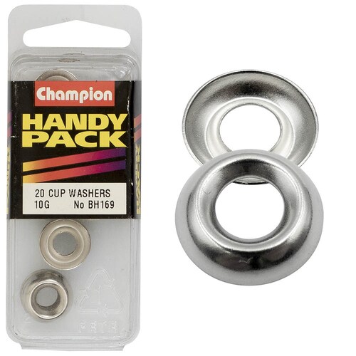 Champion Fasteners Pack Of 20 Nickel Plated Steel Cup Type Washers 20PK 10G/4.8mm BH169