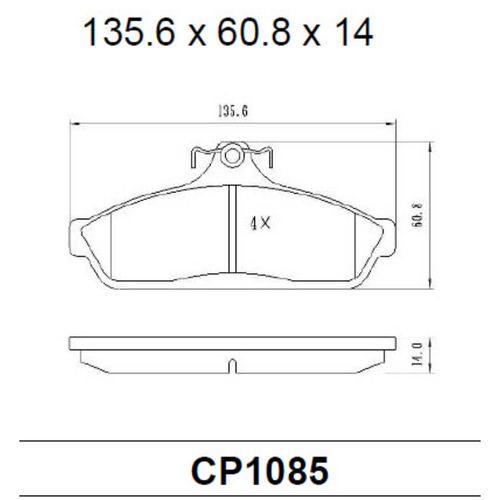 Premier Front Ceramic Brake Pads DB1085 CP1085