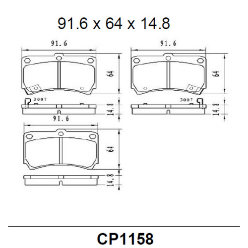 Premier Front Ceramic Brake Pads DB1158 CP1158