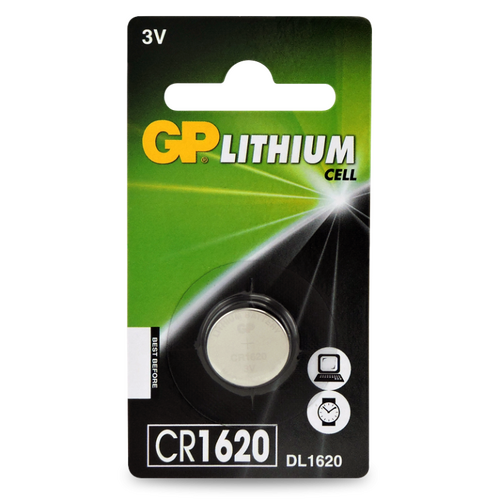 GP Gp 3v 1620 Lithium Coin Cell Card Of 1 CR1620C1 