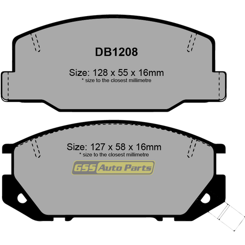 Budget Front Brake Disc Pads DB1208 DB1208