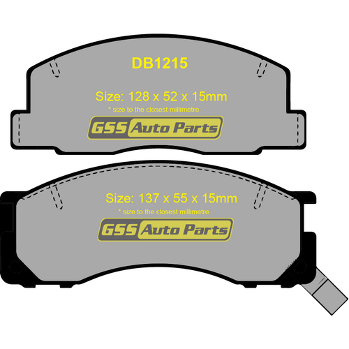 Budget Front Brake Disc Pads DB1215 DB1215