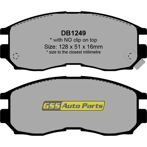 Budget Front Brake Disc Pads DB1249 DB1249