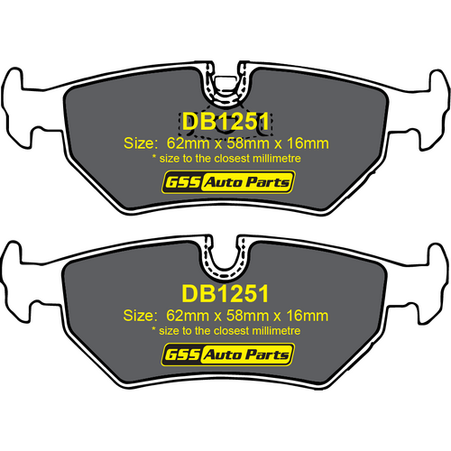 Budget Rear Brake Disc Pads DB1251 DB1251