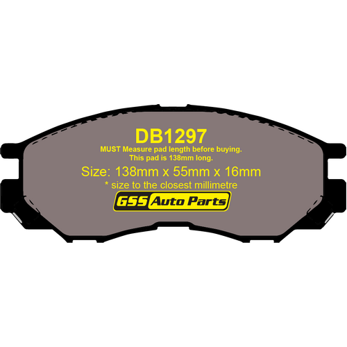 Budget Front Brake Disc Pads DB1297 DB1297
