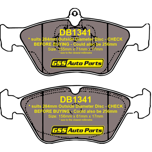 Budget Front Brake Disc Pads DB1341 DB1341