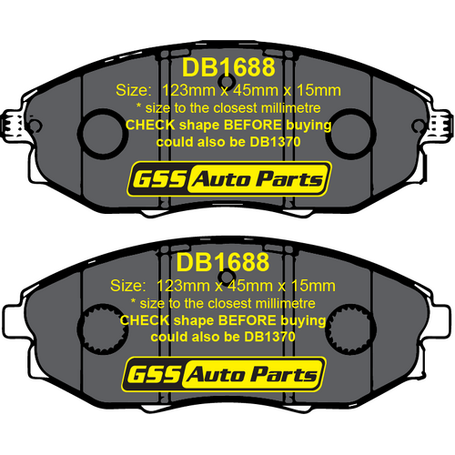 Budget Front Brake Disc Pads DB1688 DB1688