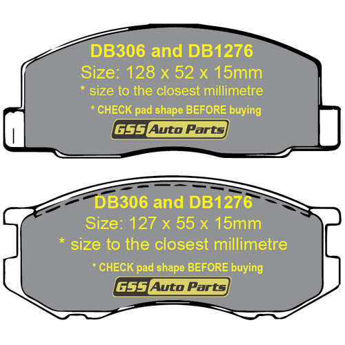 Budget Front Brake Disc Pads DB306 DB306/DB1276