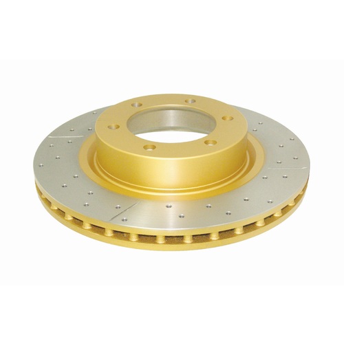 DBA Street Series Gold Cross Drilled & Slotted Brake Rotor (1) DBA2700X