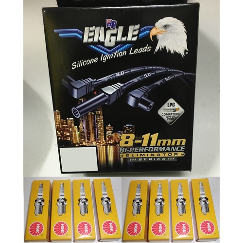 Eagle 10.5mm Performance Ignition Leads & 8 Ngk Spark Plugs E1058101BK-BPR6EF