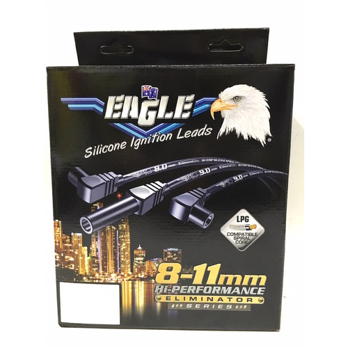 Eagle Black 8mm Ignition Leads With Heat Shields E88766-2