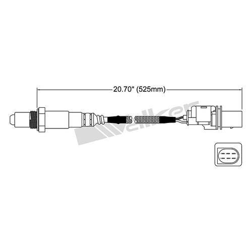 ICON Pre-cat Converter Oxygen Sensor Pre-cat Converter 5 Wire 525mm EGO-512M