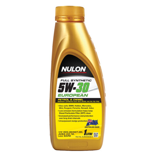 Nulon  Full Synthetic Euro Engine Oil  1L 5w30 EURO5W30-1 