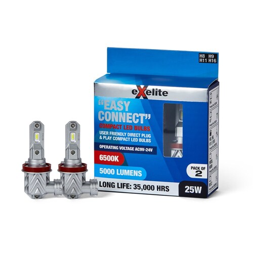 Exelite Led Headlight Conversion Kit - Easy Connect (2Pc) H8 H9 H11 H16 EXECHU1