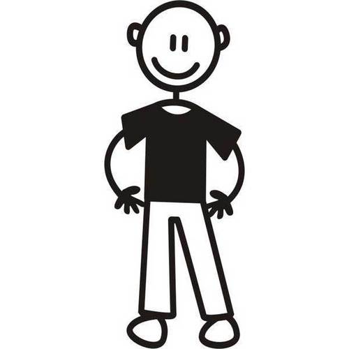 Genuine My Family Sticker - Father with No Hair or Bald