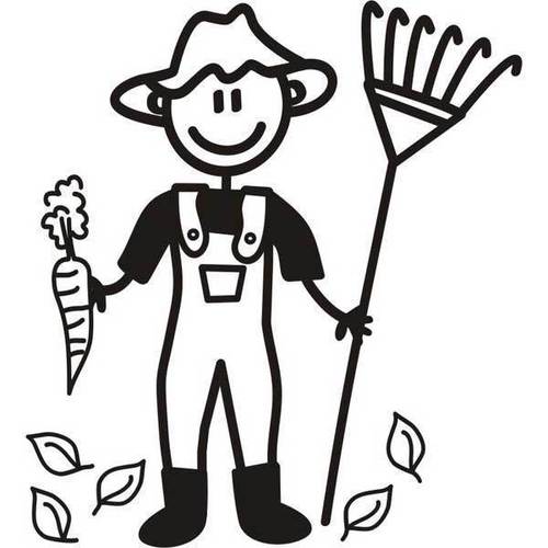 Genuine My Family Sticker - Father Gardening